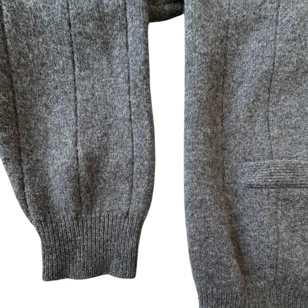 Vintage Club Room Mens Gray 100% Lambswool V-Neck Cardigan Sweater Sz Large